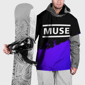 Накидка на куртку 3D с принтом Muse purple grunge в городе Новоалтайск, 100% полиэстер |  | 
