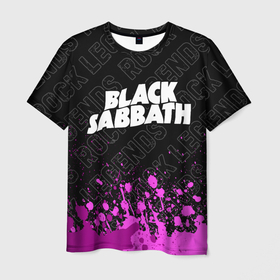 Мужская футболка 3D с принтом Black Sabbath rock legends: символ сверху в Тюмени, 100% полиэфир | прямой крой, круглый вырез горловины, длина до линии бедер | 