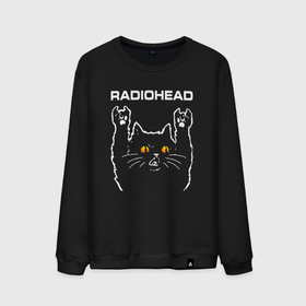 Мужской свитшот хлопок с принтом Radiohead rock cat в Екатеринбурге, 100% хлопок |  | 