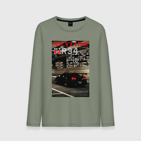 Мужской лонгслив хлопок с принтом Nissan Skyline GTR R34 обложка журнала в Курске, 100% хлопок |  | 