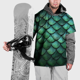 Накидка на куртку 3D с принтом Чешуя зелёного дракона: арт нейросети , 100% полиэстер |  | 