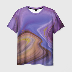 Мужская футболка 3D с принтом Violet fantasy , 100% полиэфир | прямой крой, круглый вырез горловины, длина до линии бедер | Тематика изображения на принте: 