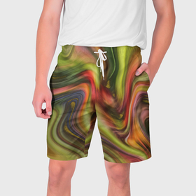 Мужские шорты 3D с принтом Abstraction waves в Тюмени,  полиэстер 100% | прямой крой, два кармана без застежек по бокам. Мягкая трикотажная резинка на поясе, внутри которой широкие завязки. Длина чуть выше колен | 
