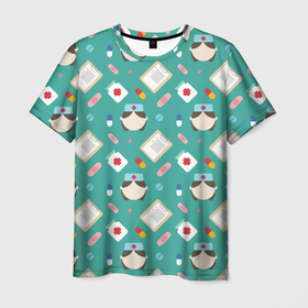 Мужская футболка 3D с принтом Nurse style , 100% полиэфир | прямой крой, круглый вырез горловины, длина до линии бедер | 