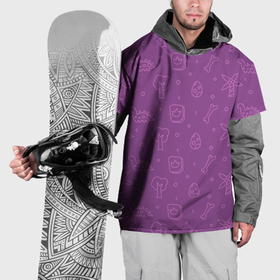 Накидка на куртку 3D с принтом Violet dinosaurs , 100% полиэстер |  | Тематика изображения на принте: 