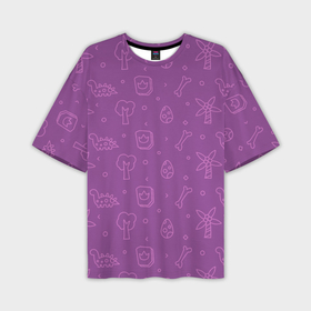 Мужская футболка oversize 3D с принтом Violet dinosaurs ,  |  | Тематика изображения на принте: 