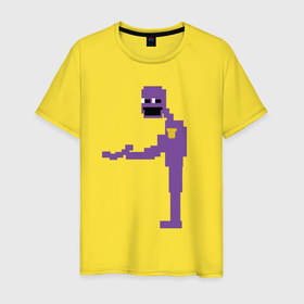 Мужская футболка хлопок с принтом Фиолетовый человек FNAF в Рязани, 100% хлопок | прямой крой, круглый вырез горловины, длина до линии бедер, слегка спущенное плечо. | 