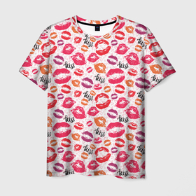 Мужская футболка 3D с принтом Поцелуи   kiss в Тюмени, 100% полиэфир | прямой крой, круглый вырез горловины, длина до линии бедер | 