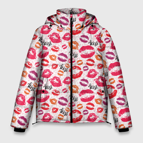 Мужская зимняя куртка 3D с принтом Поцелуи   kiss в Тюмени, верх — 100% полиэстер; подкладка — 100% полиэстер; утеплитель — 100% полиэстер | длина ниже бедра, свободный силуэт Оверсайз. Есть воротник-стойка, отстегивающийся капюшон и ветрозащитная планка. 

Боковые карманы с листочкой на кнопках и внутренний карман на молнии. | 