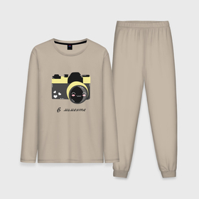 Мужская пижама с лонгсливом хлопок с принтом Милый фотоаппарат в стиле Каваи в Белгороде,  |  | Тематика изображения на принте: 