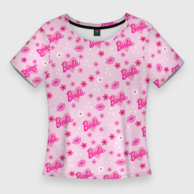 Женская футболка 3D Slim с принтом Барби, сердечки и цветочки в Белгороде,  |  | 