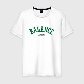Мужская футболка хлопок с принтом Баланс внутри в Белгороде, 100% хлопок | прямой крой, круглый вырез горловины, длина до линии бедер, слегка спущенное плечо. | 