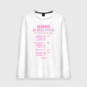 Мужской лонгслив хлопок с принтом Blackpink world tour Born Pink постер , 100% хлопок |  | 