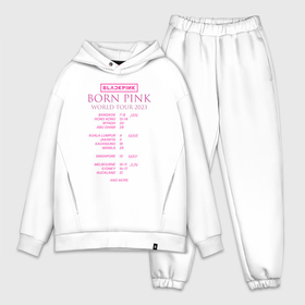 Мужской костюм oversize хлопок с принтом Blackpink world tour Born Pink постер в Новосибирске,  |  | Тематика изображения на принте: 