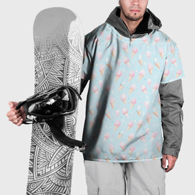 Накидка на куртку 3D с принтом Цветное мороженое в пастельных цветах в Тюмени, 100% полиэстер |  | Тематика изображения на принте: 