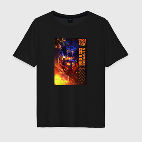 Мужская футболка хлопок Oversize с принтом Transformers: Scourge в Кировске, 100% хлопок | свободный крой, круглый ворот, “спинка” длиннее передней части | 