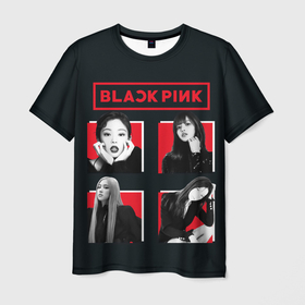Мужская футболка 3D с принтом Blackpink retro girls , 100% полиэфир | прямой крой, круглый вырез горловины, длина до линии бедер | Тематика изображения на принте: 