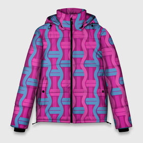 Мужская зимняя куртка 3D с принтом Pink blue fantasy в Новосибирске, верх — 100% полиэстер; подкладка — 100% полиэстер; утеплитель — 100% полиэстер | длина ниже бедра, свободный силуэт Оверсайз. Есть воротник-стойка, отстегивающийся капюшон и ветрозащитная планка. 

Боковые карманы с листочкой на кнопках и внутренний карман на молнии. | Тематика изображения на принте: 