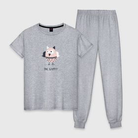 Женская пижама хлопок с принтом Милая сова   аппликация в Курске, 100% хлопок | брюки и футболка прямого кроя, без карманов, на брюках мягкая резинка на поясе и по низу штанин | 