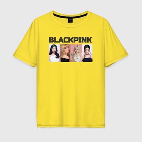Мужская футболка хлопок Oversize с принтом Корейская группа Blackpink, анимационный стиль в Белгороде, 100% хлопок | свободный крой, круглый ворот, “спинка” длиннее передней части | 