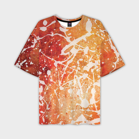 Мужская футболка oversize 3D с принтом Текстура   White on orange в Ухте,  |  | 