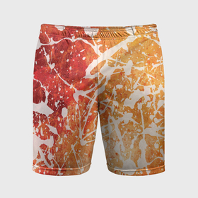 Мужские шорты спортивные с принтом Текстура   White on orange в Петрозаводске,  |  | 