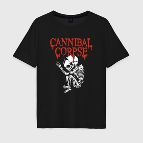Мужская футболка хлопок Oversize с принтом Cannibal Corpse   скелет , 100% хлопок | свободный крой, круглый ворот, “спинка” длиннее передней части | Тематика изображения на принте: 