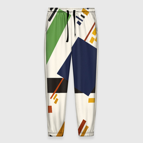 Мужские брюки 3D с принтом Малевич супрематическая композиция в Санкт-Петербурге, 100% полиэстер | манжеты по низу, эластичный пояс регулируется шнурком, по бокам два кармана без застежек, внутренняя часть кармана из мелкой сетки | 