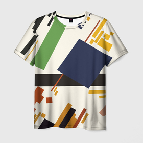 Мужская футболка 3D с принтом Малевич супрематическая композиция в Кировске, 100% полиэфир | прямой крой, круглый вырез горловины, длина до линии бедер | 