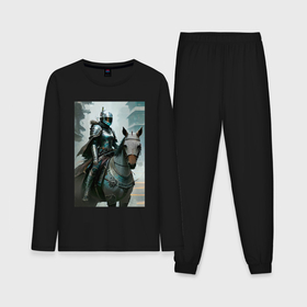 Мужская пижама с лонгсливом хлопок с принтом Девушка рыцарь на коне   киберпанк в Петрозаводске,  |  | Тематика изображения на принте: 