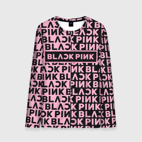 Мужской лонгслив 3D с принтом Blackpink   pink text , 100% полиэстер | длинные рукава, круглый вырез горловины, полуприлегающий силуэт | 
