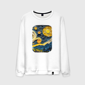 Мужской свитшот хлопок с принтом Starry Night Voyage в Курске, 100% хлопок |  | Тематика изображения на принте: 