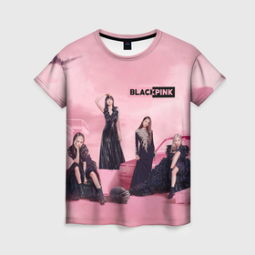 Женская футболка 3D с принтом Blackpink poster в Тюмени, 100% полиэфир ( синтетическое хлопкоподобное полотно) | прямой крой, круглый вырез горловины, длина до линии бедер | 