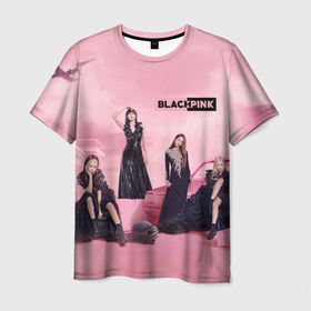 Мужская футболка 3D с принтом Blackpink poster в Рязани, 100% полиэфир | прямой крой, круглый вырез горловины, длина до линии бедер | Тематика изображения на принте: 