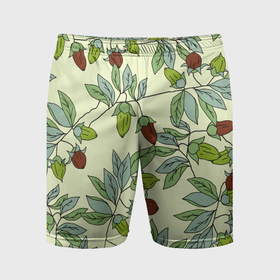 Мужские шорты спортивные с принтом Зелененькие листья в Курске,  |  | 