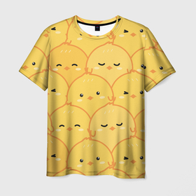 Мужская футболка 3D с принтом Милые птенчики в Белгороде, 100% полиэфир | прямой крой, круглый вырез горловины, длина до линии бедер | 