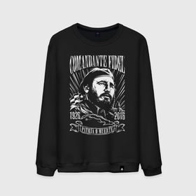 Мужской свитшот хлопок с принтом Comandante Fidel в Санкт-Петербурге, 100% хлопок |  | Тематика изображения на принте: 