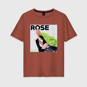 Женская футболка хлопок Oversize с принтом Blackpink Rose в Тюмени, 100% хлопок | свободный крой, круглый ворот, спущенный рукав, длина до линии бедер
 | 