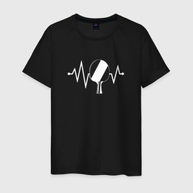 Мужская футболка хлопок с принтом Пинг понг в моем сердце в Белгороде, 100% хлопок | прямой крой, круглый вырез горловины, длина до линии бедер, слегка спущенное плечо. | 