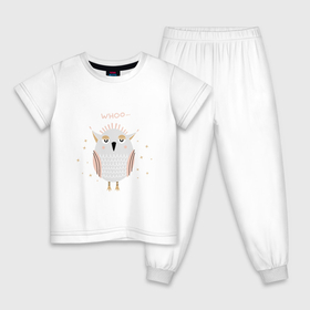 Детская пижама хлопок с принтом Милый совенок в Белгороде, 100% хлопок |  брюки и футболка прямого кроя, без карманов, на брюках мягкая резинка на поясе и по низу штанин
 | 