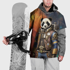 Накидка на куртку 3D с принтом Панда космонавт   стимпанк в Новосибирске, 100% полиэстер |  | Тематика изображения на принте: 