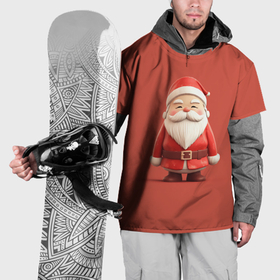 Накидка на куртку 3D с принтом Пластилиновый Дед Мороз в Новосибирске, 100% полиэстер |  | Тематика изображения на принте: 