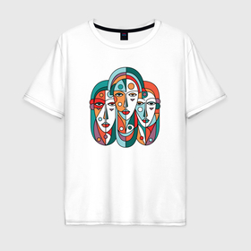 Мужская футболка хлопок Oversize с принтом Три сестры в Новосибирске, 100% хлопок | свободный крой, круглый ворот, “спинка” длиннее передней части | 