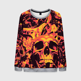 Мужской свитшот 3D Лава Черепа: в Ухте, 100% полиэстер с мягким внутренним слоем | круглый вырез горловины, мягкая резинка на манжетах и поясе, свободная посадка по фигуре |
