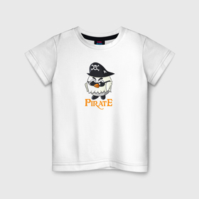 Детская футболка хлопок с принтом Chicken Gun: Пират , 100% хлопок | круглый вырез горловины, полуприлегающий силуэт, длина до линии бедер | 