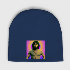 Мужская шапка демисезонная с принтом Jim Morrison Galo Glitch Art ,  |  | Тематика изображения на принте: 