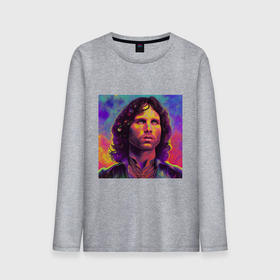 Мужской лонгслив хлопок с принтом Jim Morrison Strange colors Art в Кировске, 100% хлопок |  | 