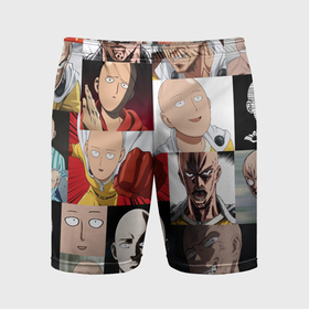 Мужские шорты спортивные с принтом Saitama   many faces ,  |  | Тематика изображения на принте: 