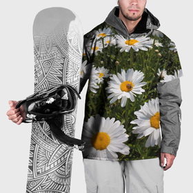 Накидка на куртку 3D с принтом Цветы белые ромашки , 100% полиэстер |  | 