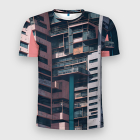 Мужская футболка 3D Slim с принтом Спальный район в Екатеринбурге, 100% полиэстер с улучшенными характеристиками | приталенный силуэт, круглая горловина, широкие плечи, сужается к линии бедра | 